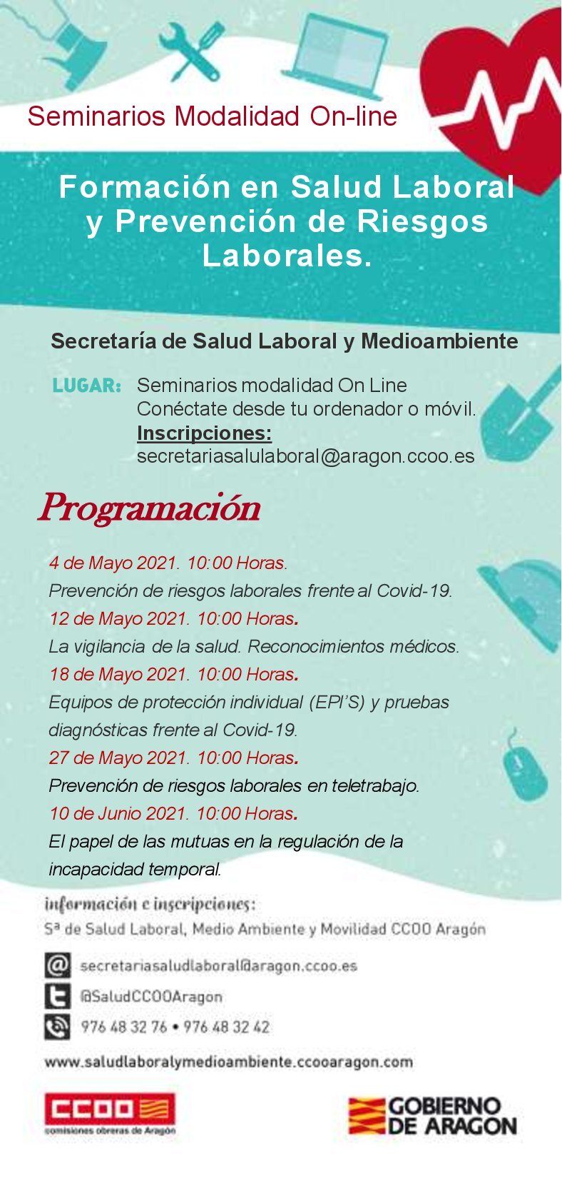 Seminarios Prevención de Riesgos Laborales. Mayo 2021.